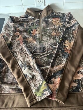 Truetimber Men's Large Quarter-Zip Hoodie Patented Realistic Hunting Camo